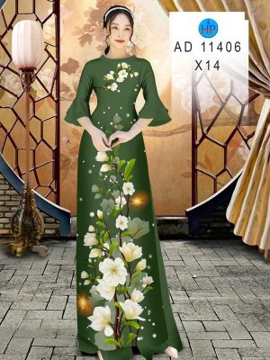 Vải Áo Dài Hoa In 3D AD 11406 27